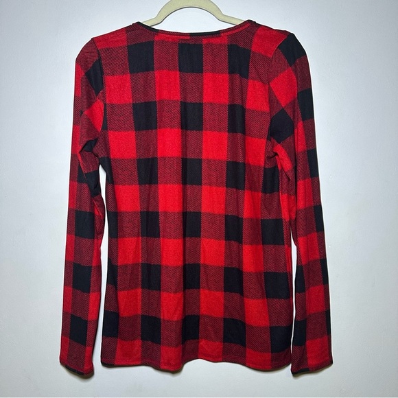 Lucky Brand Red and Black Buffalo Plaid 2-piece Pajama set Medium Lounge NWOT - Picture 5 of 10